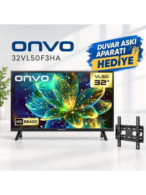 Onvo 32VL50F3HA 32" 82 Ekran Dahili Uydu Alıcılı Hd Ready LED Tv Askı Aparatı Hediye (Smart Değildir)