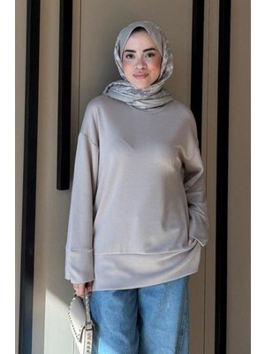 Düşük Omuzlu Geniş Kol Detaylı Tunik