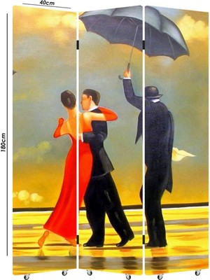 Stella Store Jack Vettriano 3 Kanatlı Oda Bölücü Çift Taraflı Kanvas Paravan