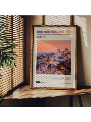 Travel Art Çerçevesiz Poster, Modern Dekoratif Çerçevesiz Poster, Tablo, Greece, 21 x 30