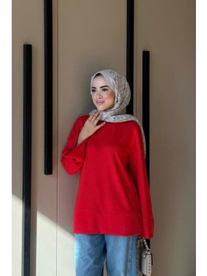 Düşük Omuzlu Geniş Kol Detaylı Tunik