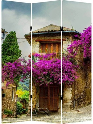 Stella Store Provence 3 Kanatlı Oda Bölücü Çift Taraflı Kanvas Paravan