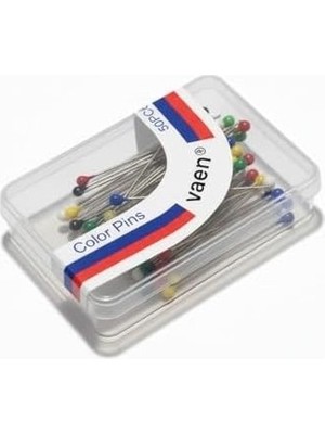 SBN - Store Kutulu Eşarp Başörtüsü Iğnesi Toplu Iğne Renkli Başlıklı Nişan Kına Düğün Için Ideal 50 Adet (Renkli, Tek Beden)