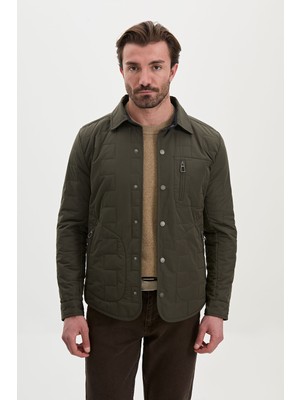 MCR Kapitone Slim Fit Gömlek Yaka Çıtçıtlı Erkek Mont