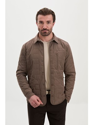 MCR Kapitone Slim Fit Gömlek Yaka Çıtçıtlı Erkek Mont