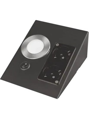 Cata CT-5110B Ledli Üçgen Spot Siyah Kasa  Çift Prizli Beyaz