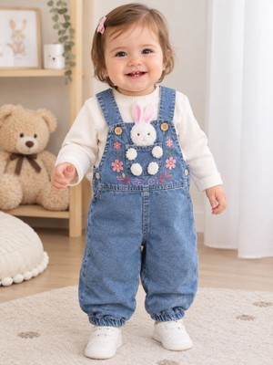 LAMİSA Bebek Kot Salopet 2'li Takım