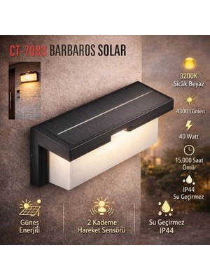 Cata CT-7083 Barbaros Solar 2 Kademe Isik Sensörü Günisigi 40W
