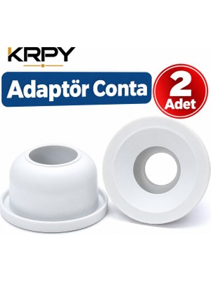 Krpy 2 Adet Adaptör Conta Beyaz Plastik Sızdırmazlık Contası Adaptör Bağlantı Contası Montaj Contası