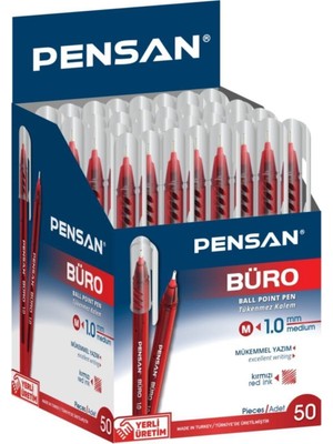 Pensan Tükenmez Büro Kırmıızı Kalem 50 Li 2270