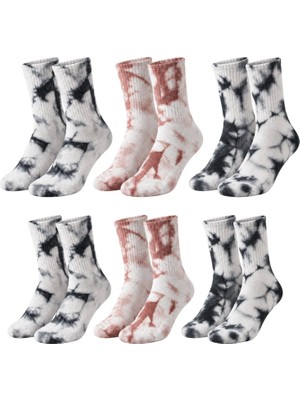 SBN - Store Unisex Batik Desenli Çorap 6'lı Set Pamuklu Uzun Soket Günlük Spor Nefes Alan Dikişsiz