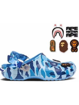 Crocs Classic Clog A Bathing Ape Abc Camo Blue