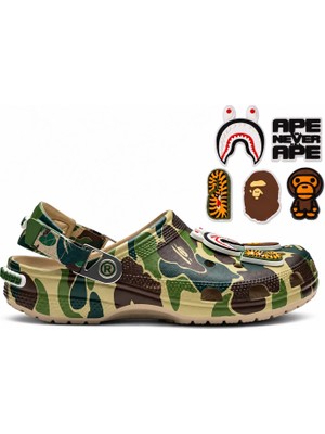 Crocs Classic Clog A Bathing Ape Abc Camo Green