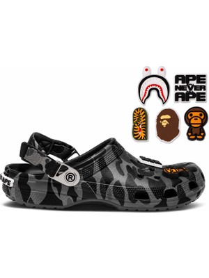 Crocs Classic Clog A Bathing Ape Abc Camo Black