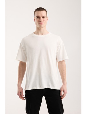 Maxi Modena Urban Basic Oversize Erkek T-Shirt - Beyaz