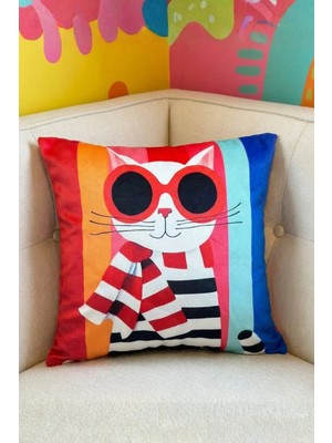 Decomia Home Renkli Çift Taraflı Modern Dijital Baskı Kırlent Kılıfı Salon Dekoru (45x45 cm)