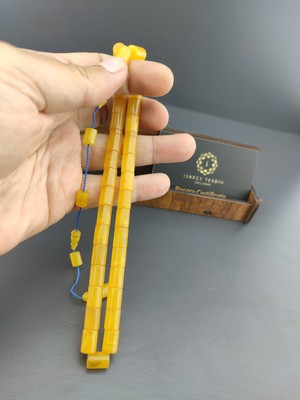 İskeçe Tesbih Ahşap Kutulu Bahadır Başyiğit Usta Eseri Yoğun Hareli Eski Sündülüs (Sandoloz) Sertifikalı 10700