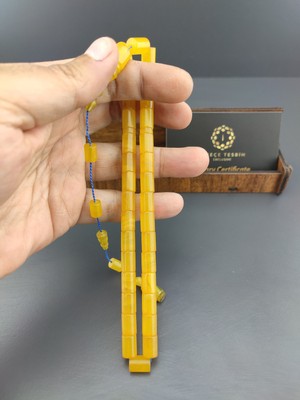 İskeçe Tesbih Ahşap Kutulu Bahadır Başyiğit Usta Eseri Yansımalı Eski Alman Oyun Zarı Sertifikalı 10702