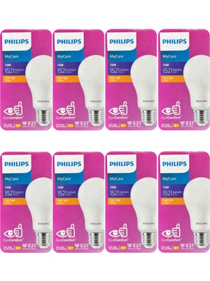 Kryon Mycare 13W Sarı Işık E27 Duylu LED Ampul, 8 Adet