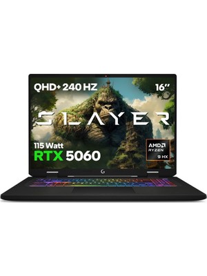 Kryon Slayer R9M-5060 C7 Amd R9 8940HX 16GB Ram 1tb SSD RTX5060 16" 240Hz Qhd+ IPS Freedos Gaming Laptop