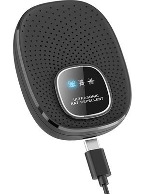Kryon Ultrasonik Fare Böcek Kovucu, Akıllı Çip Teknolojisi, 7X24 Koruma, Evcil Hayvan Dostu, 500M² Kapsama Alanı, 3 Modlu, USB Güç Kaynağı, Siyah
