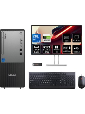 Kryon Thinkcentre Neo 50T G6 Ultra 5 225 32GB 512GB SSD GT1030/4GB W11H Masaüstü Bilgisayar + 23.8"
