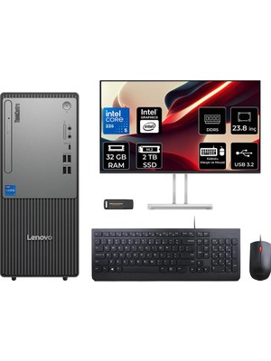 Kryon Thinkcentre Neo 50T G6 Ultra 5 225 32GB 2tb SSD Fdos Masaüstü Bilgisayar + 23.8" Monitör