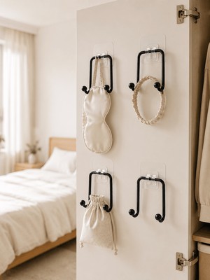 Mabelme Store 4'lü Yapışkanlı Askı Seti Mutfak Banyo ve Ev Için Duvar Askısı
