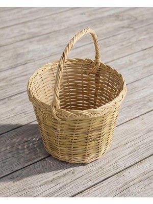 Terravase Saplı Hasır Örgü Meyve SEPETI-33X27CM