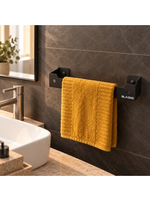 Blaene Paslanmaz Çelik Delmeden Montaj Yapışkanlı ve Vidalı 30 cm Banyo ve Mutfak Havluluk Askısı - BTH-021