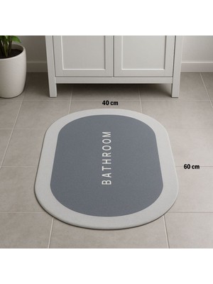 Hereveoyuncak Sihirli Süper Su Emici Kaymaz Tabanlı Ovval Paspas 40*60 cm