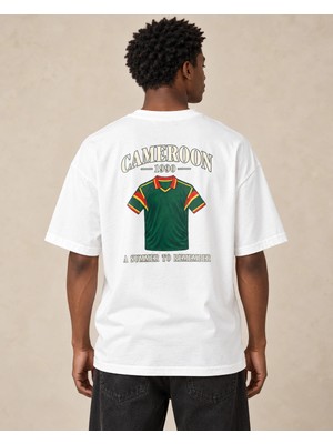 Can Moda Canmoda Beyaz Cameroon 1990 Forma Baskılı Unisex Tişört