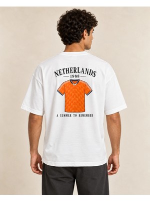 Can Moda Canmoda Beyaz Netherlands 1988 Forma Baskılı Unisex Tişört