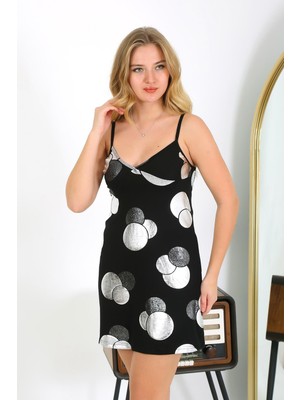 Mestore Moda Çizgi Kadın Ip Askılı Penye Siyah 36725