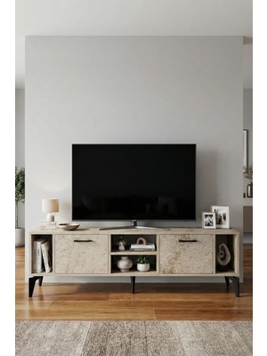 Goldfalez Linya Tv Sehpası Suntalam Ekru 160X35 cm