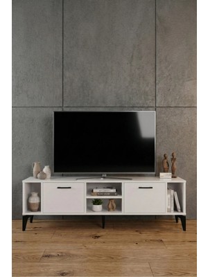 Goldfalez Linya Tv Sehpası Suntalam Beyaz 160X35 cm