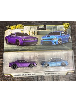 Wheels JHW47 Premium 2 Paket 2018 Dodge Challenger Srt Demon / 2015 Dodge Charger Srt Ride On Oyuncak Mini Araba 3 Yaş ve Üstü Mor/mavi
