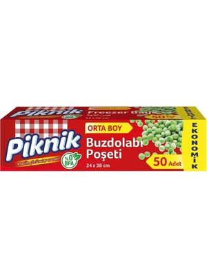 Mabelme Store Piknik Buzdolabı Poşeti Ort Eko, 50'li