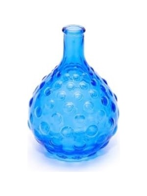 Mabelme Store Saks Mavisi Bubble Cam Vazo (15 Cm)
