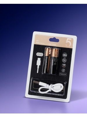 Astraltech USB Type-C Şarjlı Aa Lityum Pil 4 Adet
