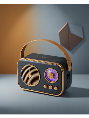 Astraltech Vintage Bluetooth Radyo Tf Kart ve Fm Destekli Taşınabilir Model