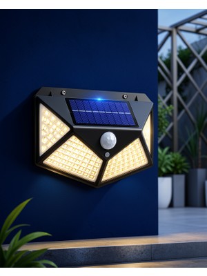 Astraltech Güneş Enerjili Duvar Lambası 100 LED Pır Sensörlü