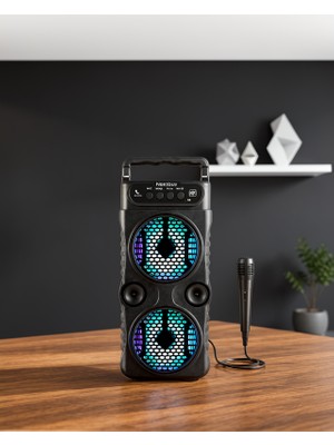 Astraltech Bluetoothlu Taşınabilir Hoparlör LED Işıklı 3 Inç