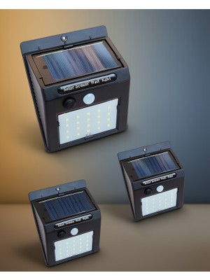 Astraltech Güneş Enerjili Hareket Sensörlü 20 LED Duvar Lambası
