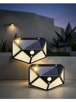 Astraltech Güneş Enerjili Hareket Sensörlü 100 LED Bahçe Işıkları
