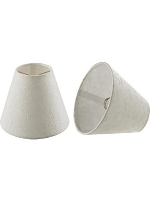 Mabelme Store Aspen Creative 32129-2A Küçük Sert Sırtlı Empire Shape Avize Klipsli Abajur Seti (2'li Paket), Beyaz Geçişli Tasarım, 15,24 cm Alt Genişlik (7,62