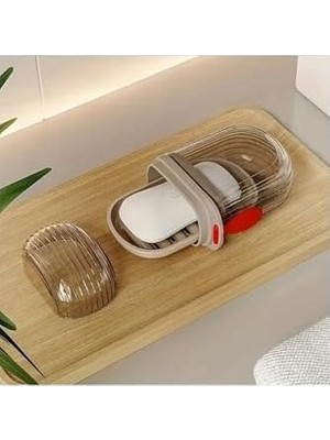 Mabelme Store Şeffaf Kutu Şeklinde Plastik Katı Sabunluk Pratik Kullanımlı Hijyenik Banyo Sabun Kabı 1 Adet