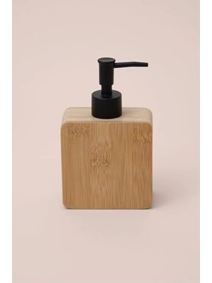 Mabelme Store Premium Doğal Bambu Sıvı Sabunluk - Pompalı Ahşap Kare Sabun Dağıtıcı, Banyo ve Mutfak Tezgâh Üstü Lüks Sıvı Sabun Şişesi