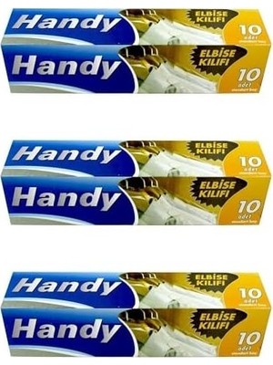 Mabelme Store Handy Vakumsuz Şeffaf Giyisi Elbise Ceket Mont Askı Kılıfı Poşeti Torbası - 10 Adetlik 3 Kutu