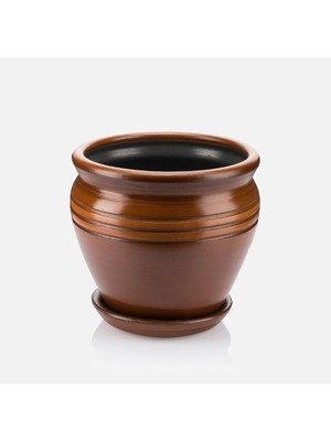 Seramik Toprak Saksı Klasik No.2, Ahşap